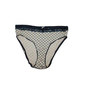 Soma Size XXL 2X Weekend Plaid Lace High Leg Panty NWT